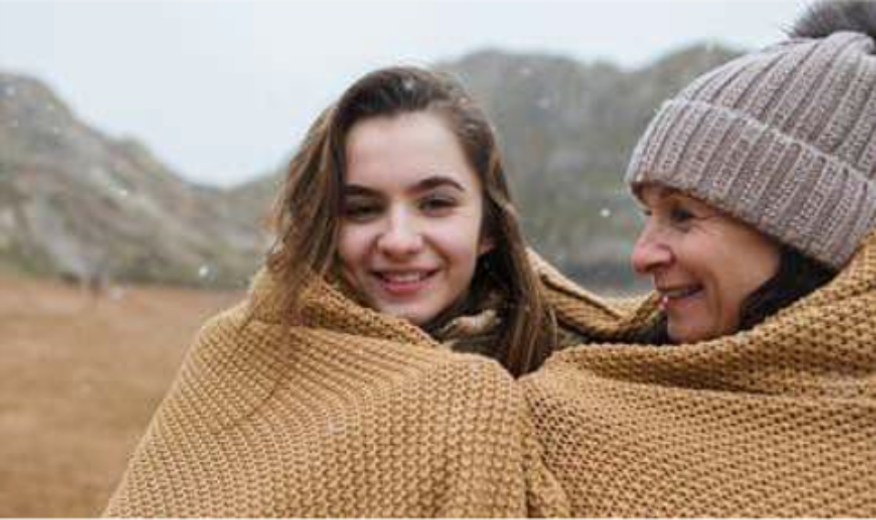 women with blanket